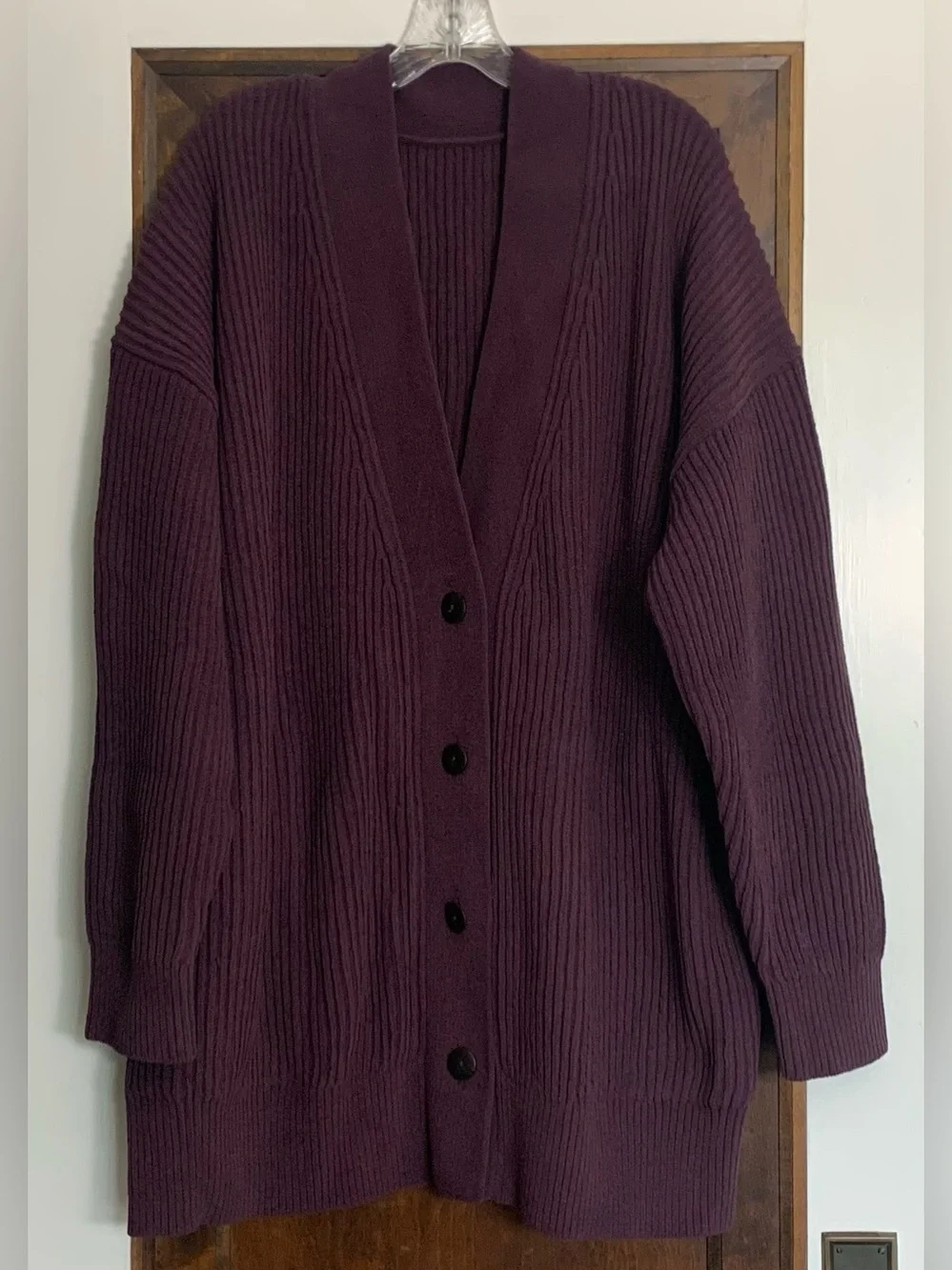 Lululemon Knit Button-Front Cardigan Burgundy XL Excellent Condition